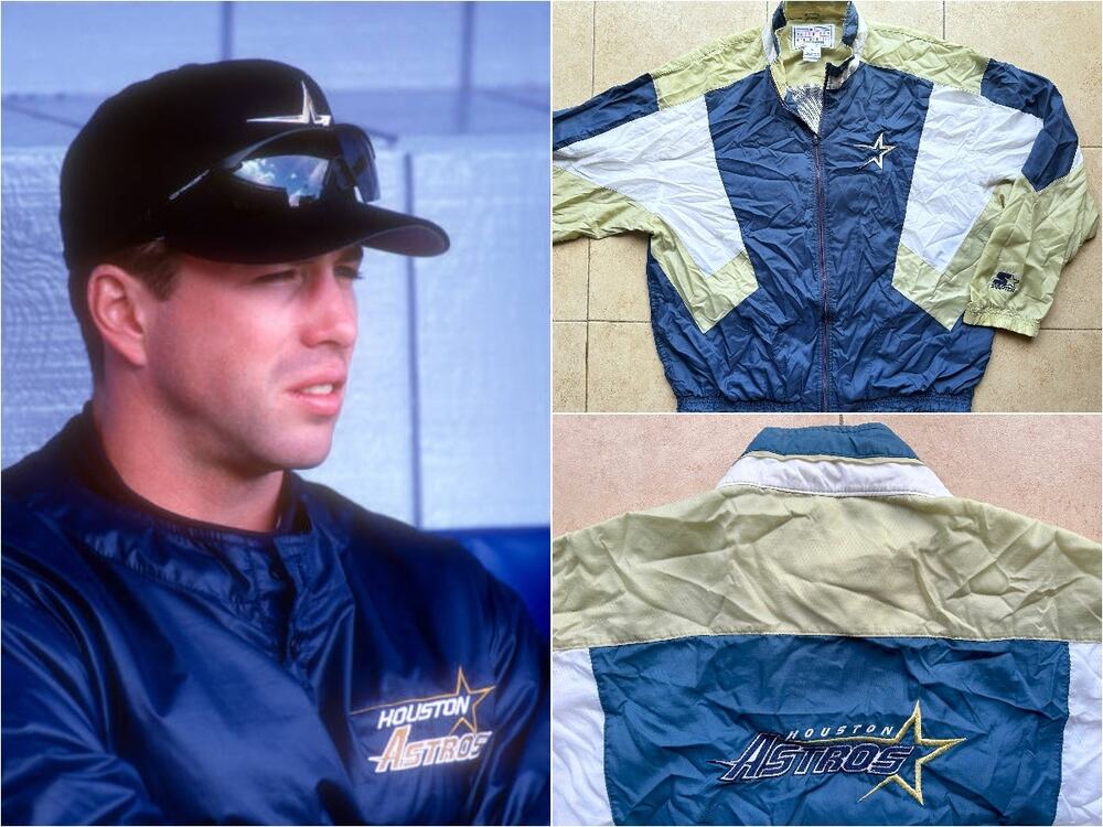 Houston Astros 90s STARTER windbreaker jacket XL navy Star gold MLB vintage
